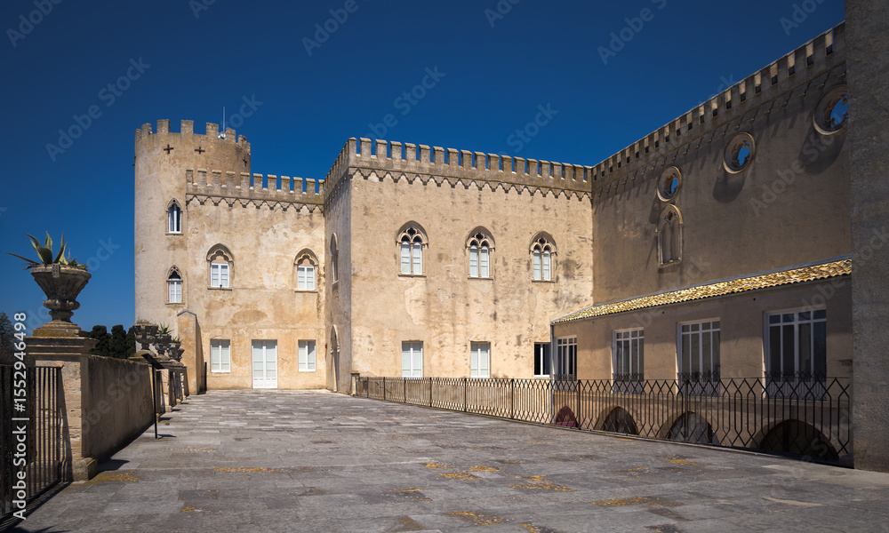 Fototapeta premium Donnafugata Castle's Gothic Architecture in Ragusa, Sicily, Italy