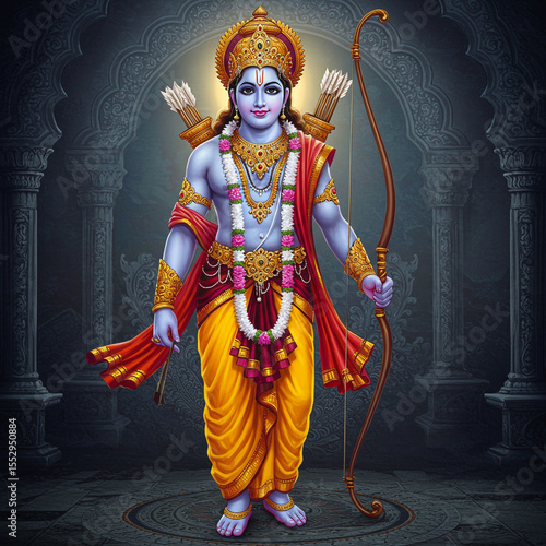 Majestic Lord Rama with Bow...