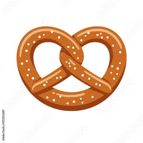 Pretzel with salt sprinkles in warm golden brown tones