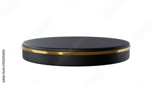 Elegant Black and Gold Product Display Podium with Transparent Background for Showcase and Presentation Needs


