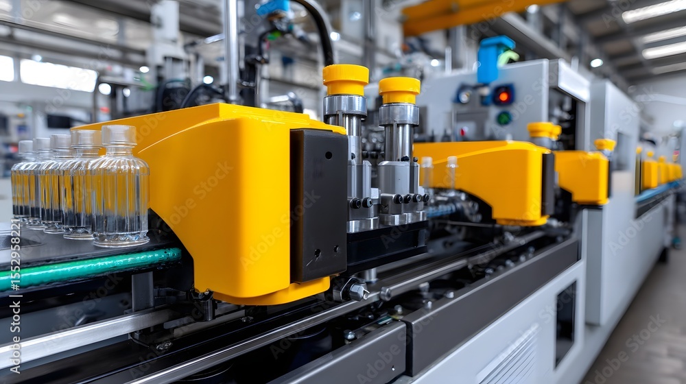 Interior of a modern factory with industrial and equipment. Interior of a modern factory with industrial and equipment.