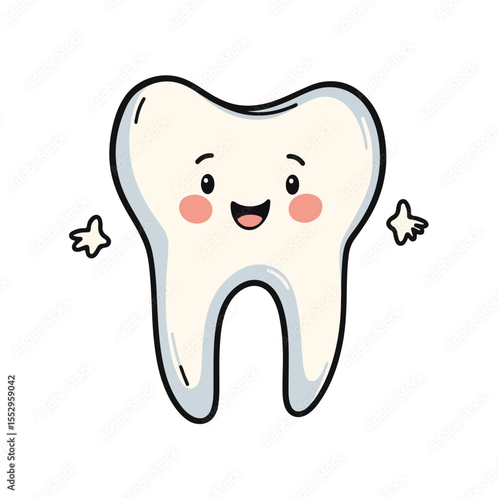 Happy tooth character, smiling and waving, perfect for children's dental hygiene posters. This cheerful tooth teaches kids proper brushing and flossing techniques, making dental care fun. Happy tooth character, smiling and waving, perfect for children's dental hygiene posters. This cheerful tooth teaches kids proper brushing and flossing techniques, making dental care fun.
