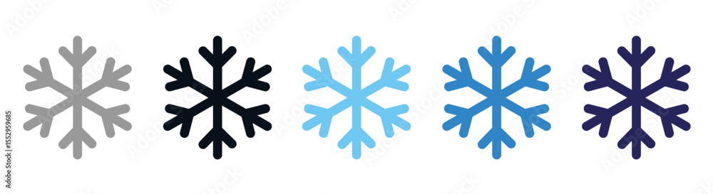 Snowflake icon set. Freezer control, freezing, automatic refrigeration, air conditioning. Vector illustration Snowflake icon set. Freezer control, freezing, automatic refrigeration, air conditioning. Vector illustration