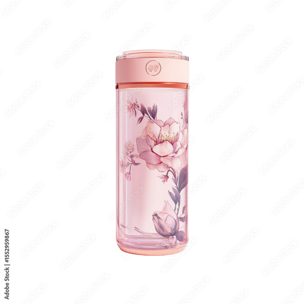 Fototapeta premium Elegant Pink Floral Insulated Tumbler with Lid