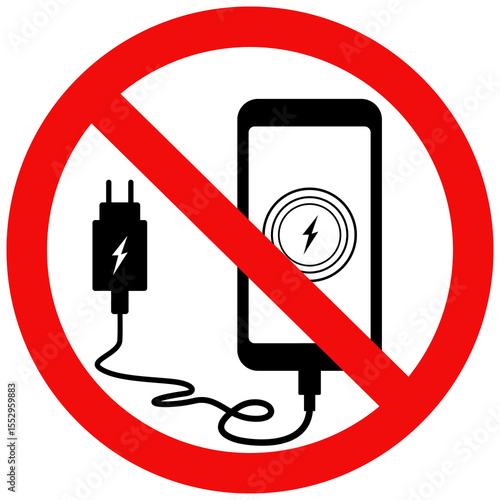 Do not Mobile phone charging sign. No charging sign, Vector illustration design.