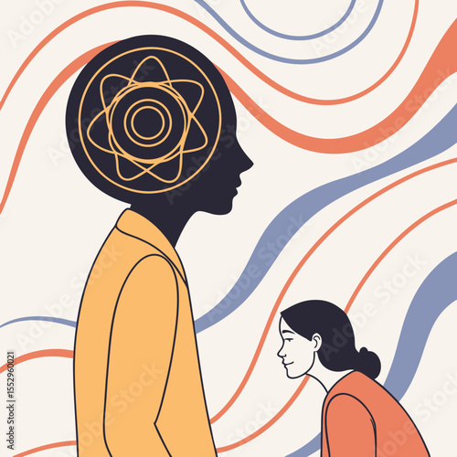 Metaphor for bipolar disorder and mental health struggles. Abstract mind and mood concept.