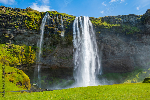 Amazing  nature landscape, Seljalandsfoss waterfall in south east Iceland