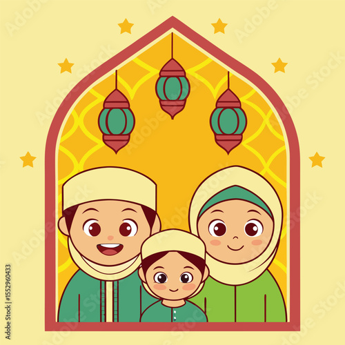 muslim-grandparents-hugging-children-while-giving-.eps