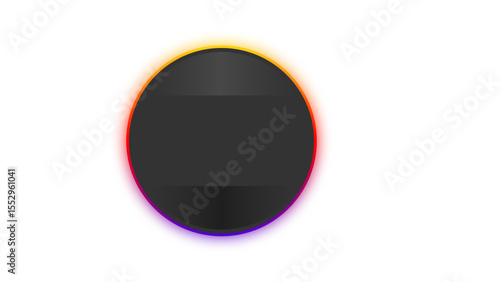 Free Download Sleek black circular button with a vibrant multicolor glow (red, orange, purple), perfect for modern UI and interactive elements on a transparent background.

  - GFXLoad