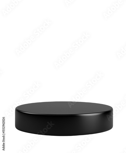 Minimal round black display pedestal for product mockup