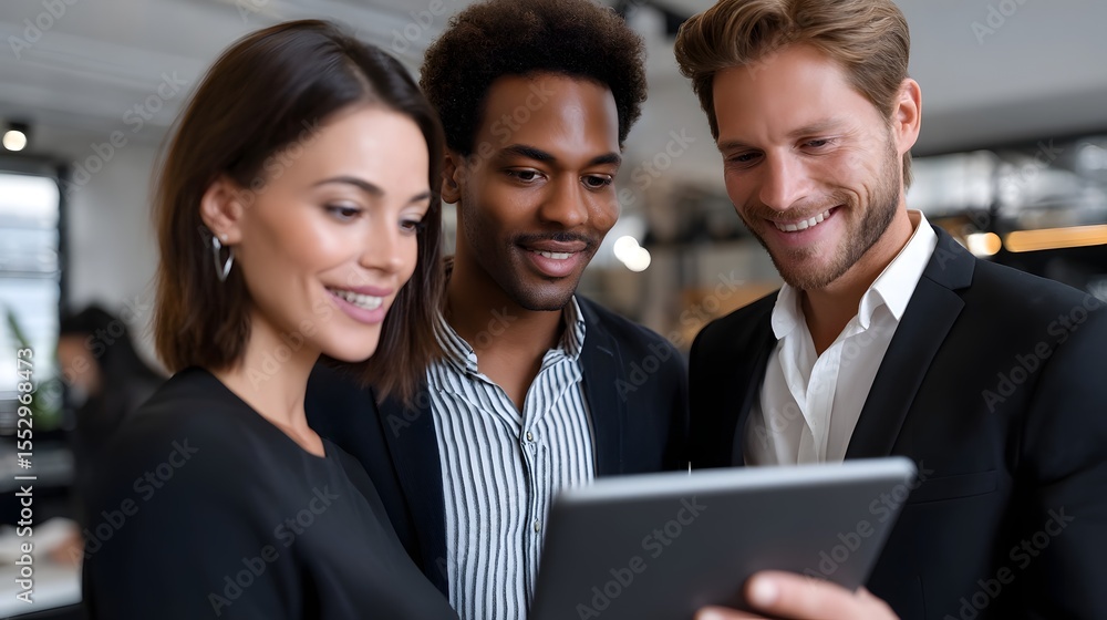 Business professionals collaborating on a project during a meeting. Business professionals collaborating on a project during a meeting.