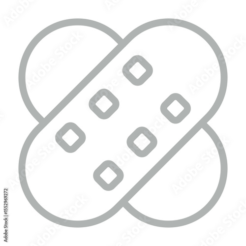 Bandage Vector Line Grey Icon Design