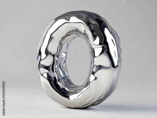 Distorted Chrome Number 0 with Liquid Metal Texture
