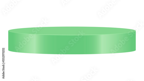 Flat, smooth light green cylindrical display podium, ideal for simple product presentations on a transparent background.

