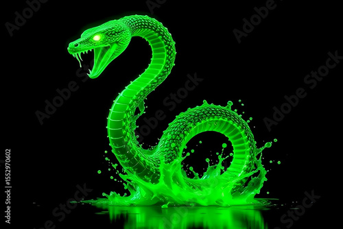 Glowing Green Snake Illustration