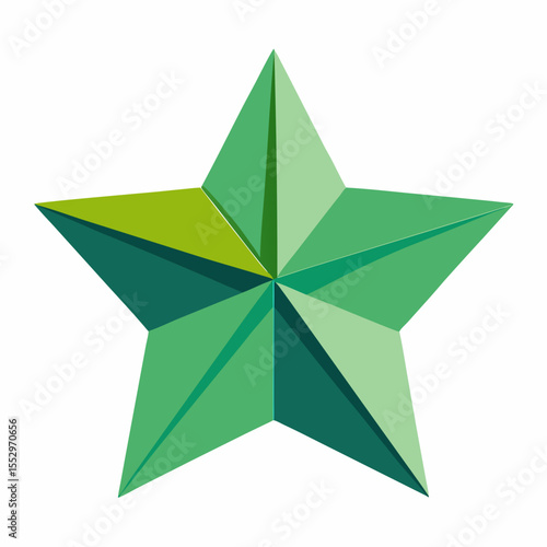 green star isolated on white
