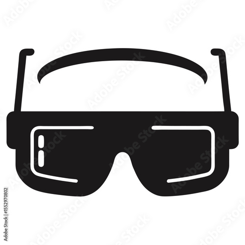 Smart Glasses silhouette icon on white background
