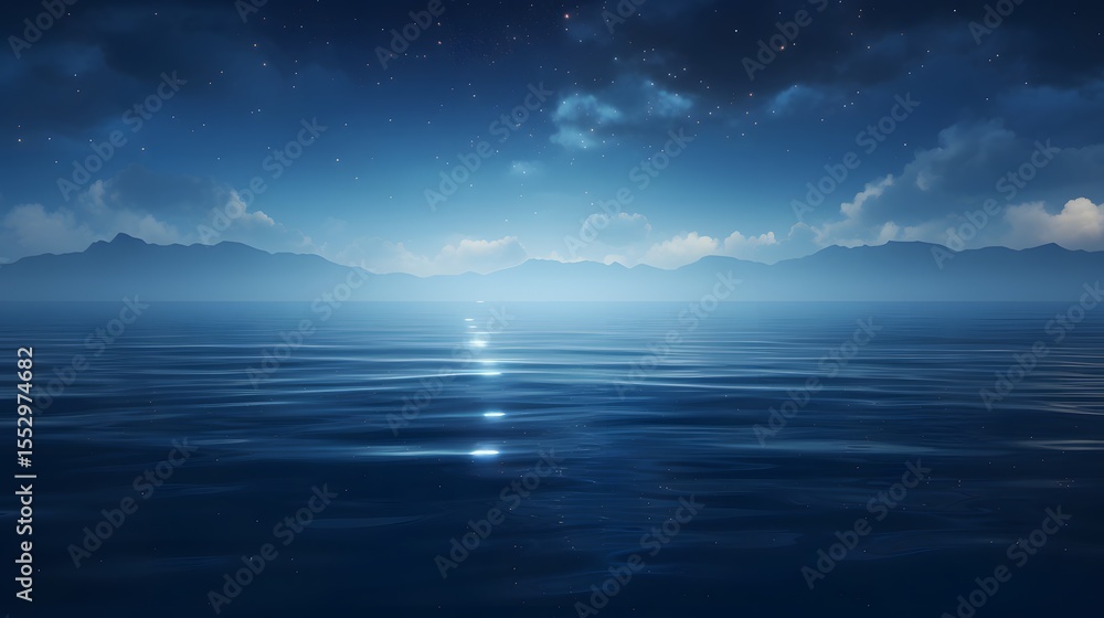 Obraz premium The Background Of The Mountains At The Sea End