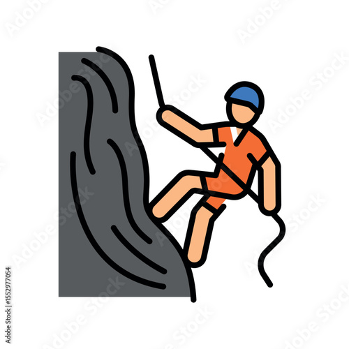 canyoneering color line icon for digital and print projects.