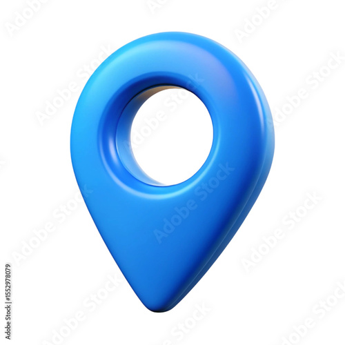 Free Download A blue location pin icon with a hole in the center on a black background in a rendered style created with generated ai - GFXLoad