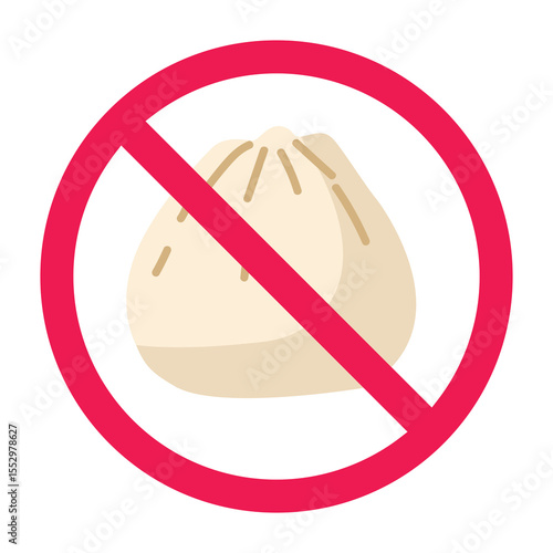 No dumpling dimsum sign, forbidden siomay sign, dumpling prohibition symbol, siomay with red crossed circle symbol, dimsum restriction icon