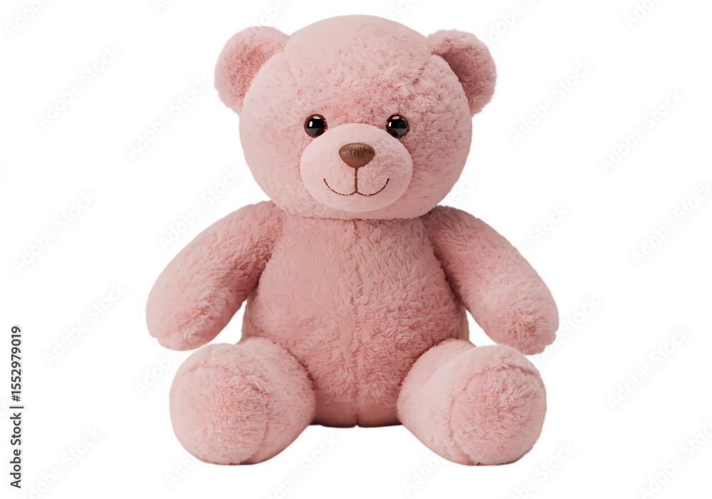 Obraz premium A Plush Pink Teddy Bear Soft Cuddly Companion isolated on transparent background