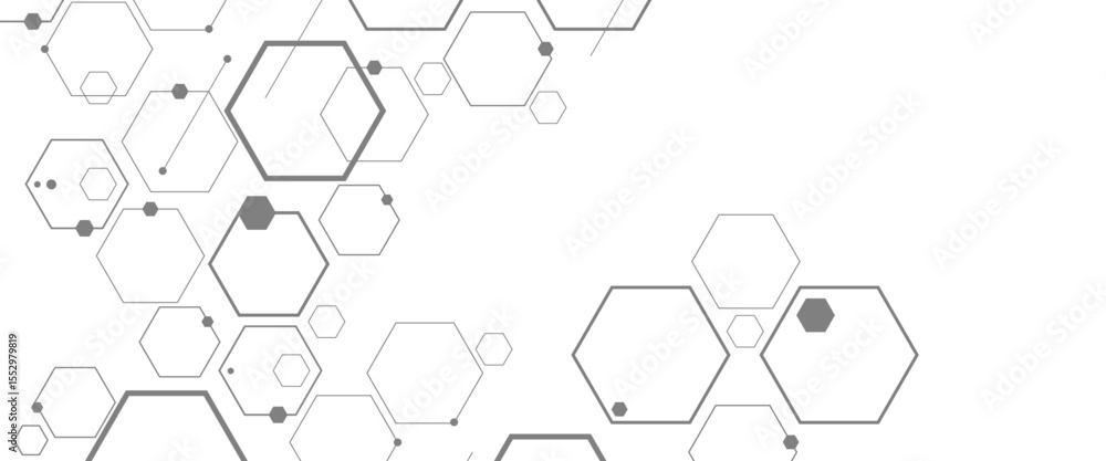 Vector abstract geometric network background technology with hexagonal shape