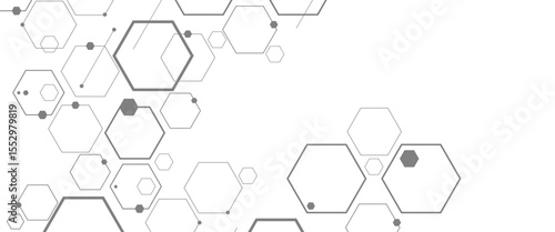 Vector abstract geometric network background technology with hexagonal shape