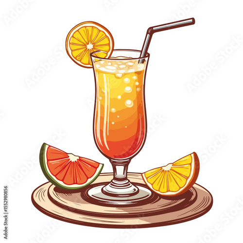 Stack of tropical drink coasters with citrus slice designs. Bright summery design with orange and grapefruit slices. This fun summer coaster design is perfect for summer parties and beach bars.