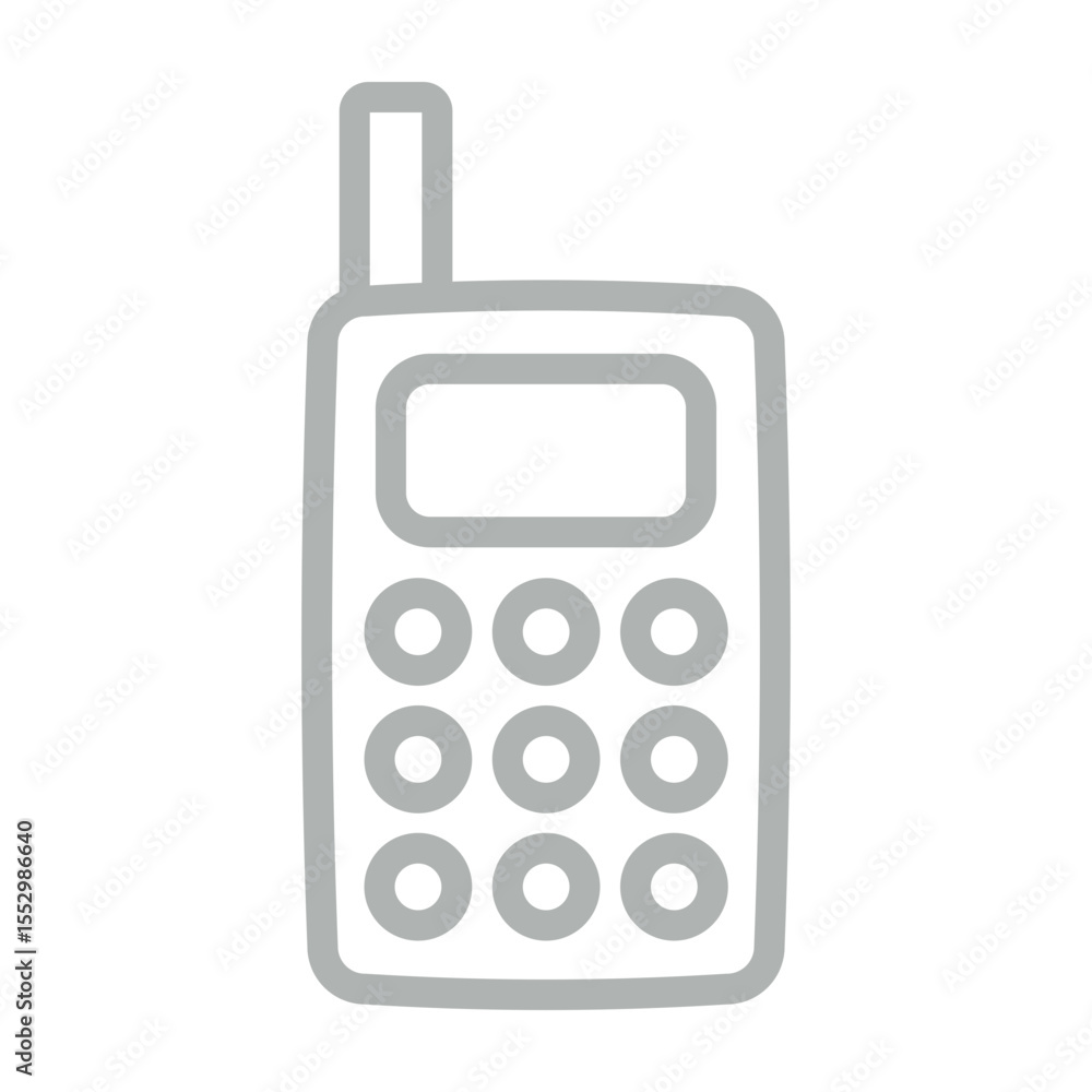Mobile Phone Vector Line Grey Icon Design Mobile Phone Vector Line Grey Icon Design