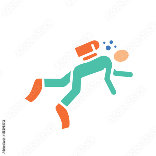 diving color flat icon for digital and print projects.