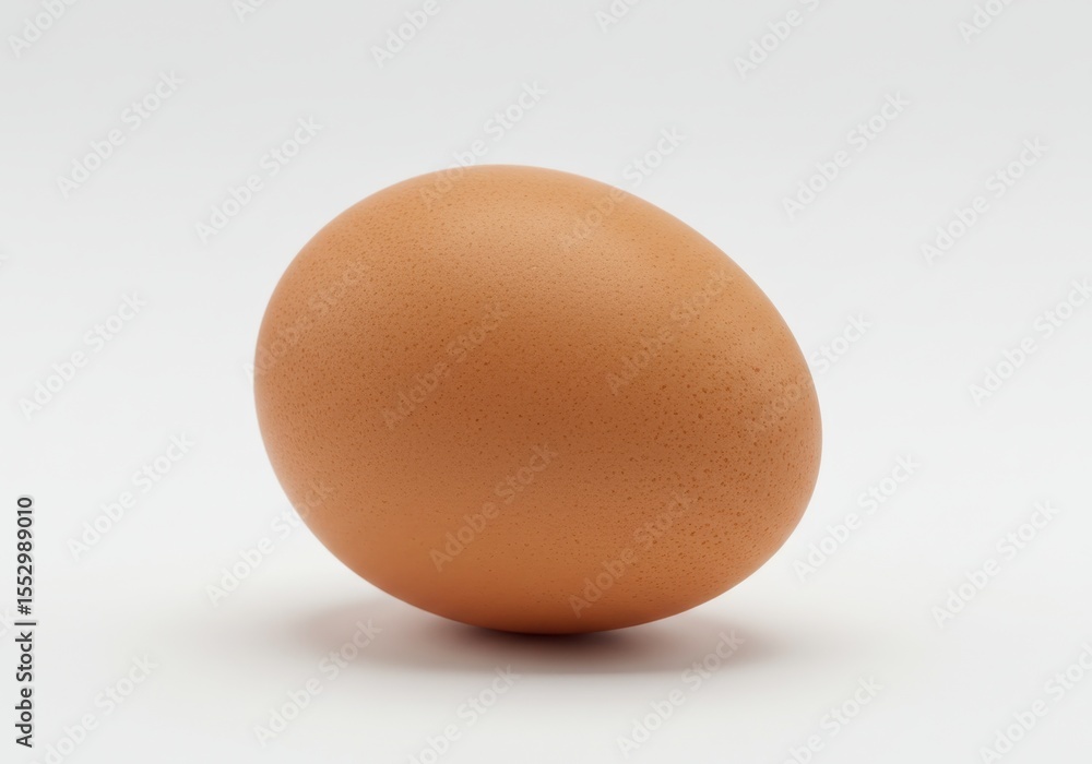 Single brown egg on a plain white background in studio lighting Single brown egg on a plain white background in studio lighting