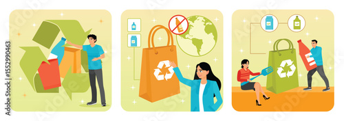 Recycled Material. Zero Waste. Eco Friendly Material.