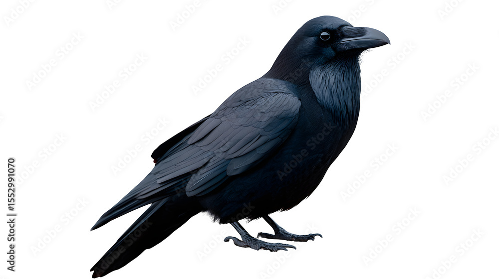 Fototapeta premium raven on white background
