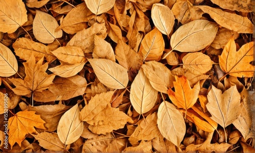 Brown and Gold Autumn Leaves Covering the Ground