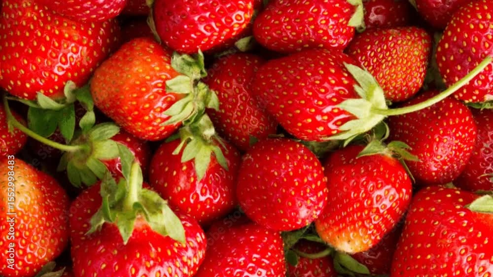 Extreme close-up of a large pile of fresh, ripe, and juicy red strawberries. A perfect background full of texture, color, and summer sweetness. Extreme close-up of a large pile of fresh, ripe, and juicy red strawberries. A perfect background full of texture, color, and summer sweetness.