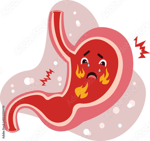 Illustration of stomach ache
