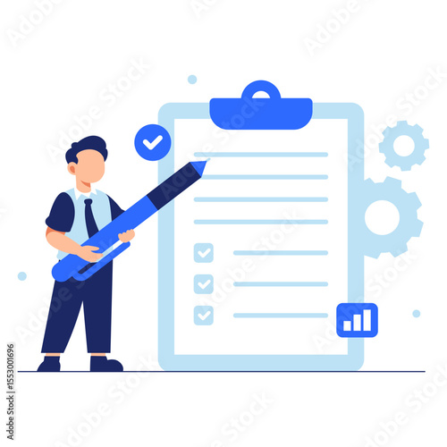 Professional Man Holding a Pen and Checklist for Business Tasks