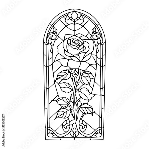 rose stained glass window vector