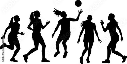  Female Netball Players vector