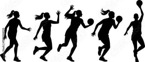  Female Netball Players vector