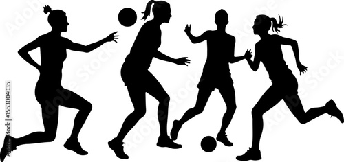  Female Netball Players vector