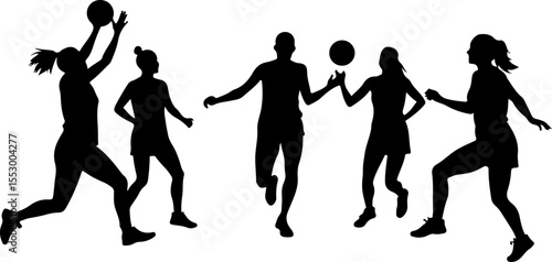  Female Netball Players vector
