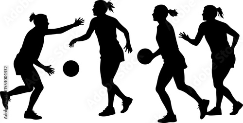  Female Netball Players vector