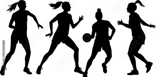  Female Netball Players vector