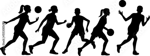  Female Netball Players vector