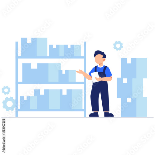 Efficient Warehouse Inventory Management by Worker in a Structured Industrial Setup
