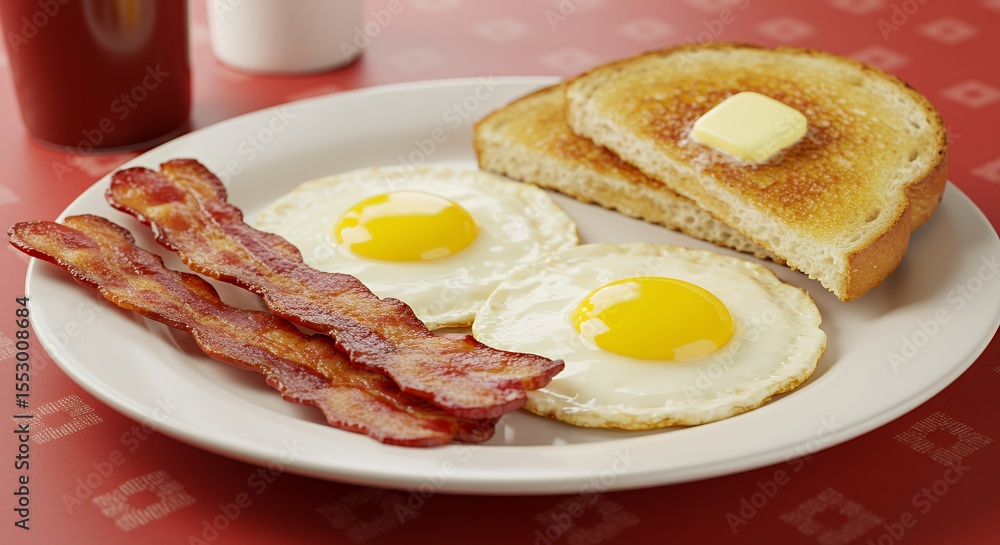 Sunny-Side Up Perfection: A Classic American Breakfast Sunny-Side Up Perfection: A Classic American Breakfast