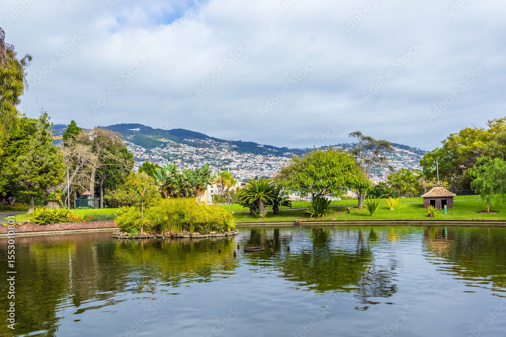 Lake in Santa Catarina Park in Funchal, Madeira, Portugal Lake in Santa Catarina Park in Funchal, Madeira, Portugal
