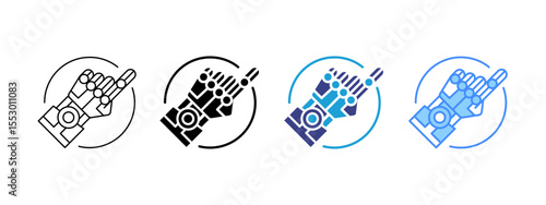 Bionic Hand Multipel Icon Set.